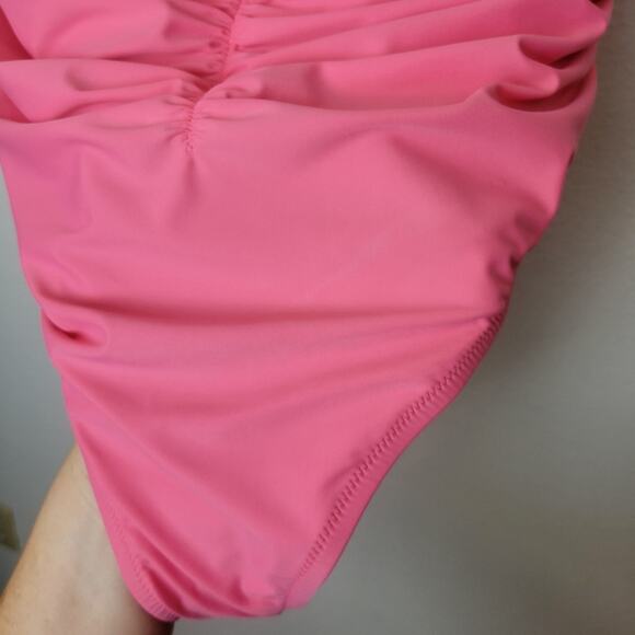 🚨NEW J CREW Pink Ruched Sweetheart One Piece Swimsuit Plus Size 22 Barbie - Picture 13 of 16